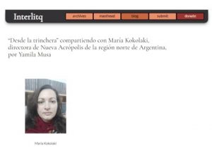 Entrevista a la directora de Nueva Acrópolis Córdoba para revista Interlitq (Córdoba, Argentina)