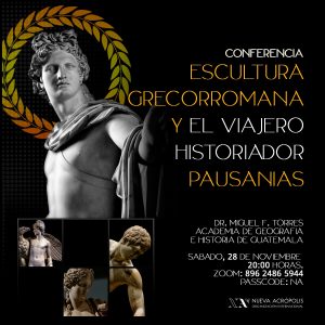 Escultura grecorromana y el historiador Pausanias (Guatemala)