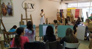 Taller de pintura inspirado en la danza clásica (Casilda, Argentina)
